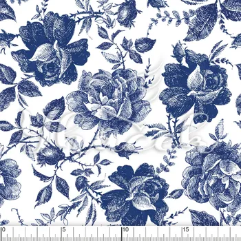 Zakázkový tisk, softshell, kočárkovina... Džínové růže Látky k tisku: Fleece