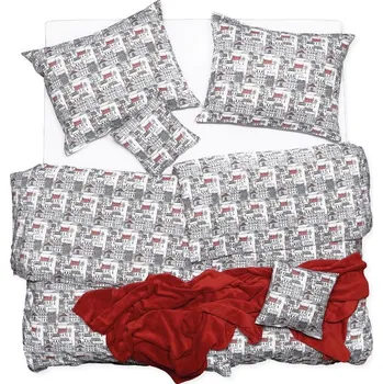 Povlečení SCANquilt povlečení KLASIK DESIGN centrum bílošedorezavá 140 x 200/70 x 90 cm