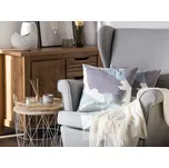 Sada 2 dekorativních polštářů fialové se stříbrným abstraktním vzorem 45 x 45 cm Malování Print Decor Accessories Beliani