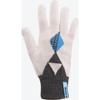 Rukavice KAMA RB207 Dětské pletené Merino rukavice, tm. šedá + bílá Velikost: M