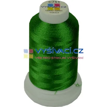 Nit vyšívací nit zelená C751 návin 1000m viskóza nitě - počet kusů: 1 kón návin 1000m 36,30 Kč s DPH za kón při nákupu balení 10 kusů