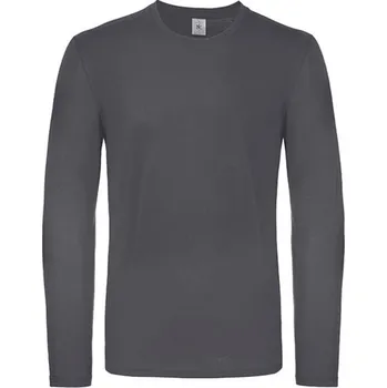 Pánské tričko B&C Pánské tričko s dlouhým rukávem TU05T Dark Grey (Solid) XXL