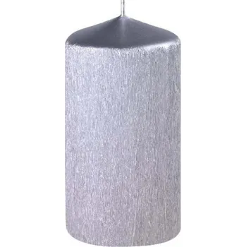 Emocio Svíčka, válec drápaný stříbrný Velikost: 60x120 mm