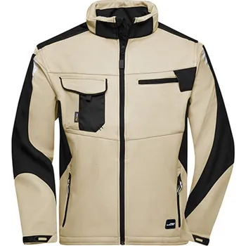 Pánská softshellová bunda James&Nicholson Pánská softshellová bunda JN844 Stone-Black S