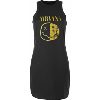 Dámské šaty šaty dámské NIRVANA - SPLICED Happy Face - CHARCOAL - AMPLIFIED