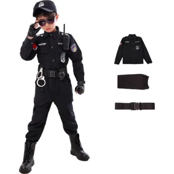 Karnevalový kostým Dětský kostým policista, SWAT Varianta: Varianta 1:&nbsp;košile, kalhoty, opasek, Velikost: 150