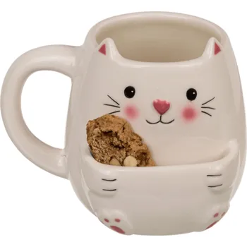Out of the blue Hrnek s kapsou na sušenky Kočka, 400 ml