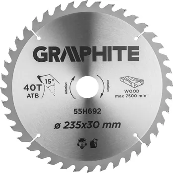 Pilový kotouč Graphite Pilové kotouče s HM hroty 235 x 30 mm, 40 zubů