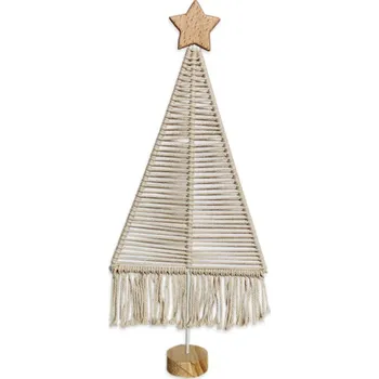 Vánoční stromek Stromeček macramé krémový - 42 cm