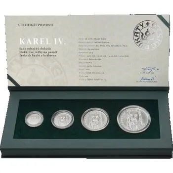 Sběratelství 2016 - Sada čtyř stříbrných odražků dukátů Karel IV.
