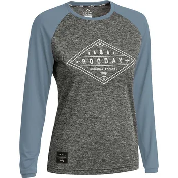 cyklistický dres ROCDAY Cyklistický dres s dlouhým rukávem letní - LINE LADY - modrá/šedá