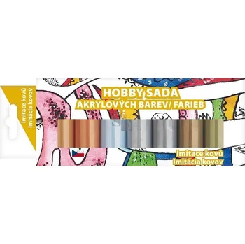 Speciální výtvarná barva Akrylová barva imitace kovů 7x15g 6136