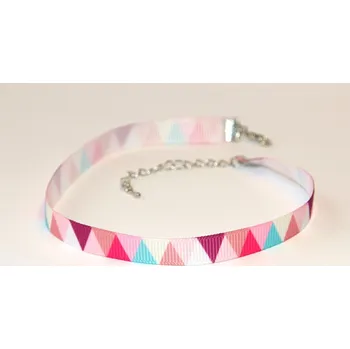 Náhrdelník JoyKa Choker, náhrdelník okolo krku, Originalní jediné kusy s příběhem - Nejen Dětský, Dívčí, Trojúhelníky, Stužka z poutní cesty Santiago de Compostela, Roztomilá a decentní kráska, Dobrodružství, Cutie 3350 (Český originální produkt s příběhem)