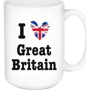 Hrnek velký s potiskem I love Great Britain
