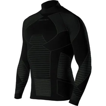 cyklistický dres BIOTEX Cyklistické triko s dlouhým rukávem - ICEBREAK - černá/šedá