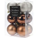 Vánoční ozdoby 6 cm hnědé 12 ks