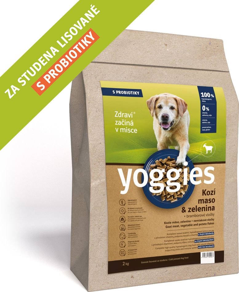 YOGGIES Dog Hypoalergenní kozí maso a brambor, vločky 2kg