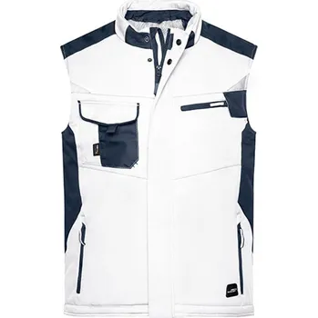 James&Nicholson Pánská softshellová vesta JN825 White-Carbon 5XL