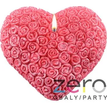 Svíčka Svíčka stearinová srdce 9 cm s vůní - bordó