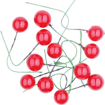 Vánoce Červené bobule 1,5 cm, 12 ks 4687