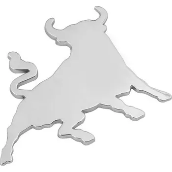 Samolepicí dekorace na vozidlo Lampa 3D nálepka Bull 80 x 60 mm chrom
