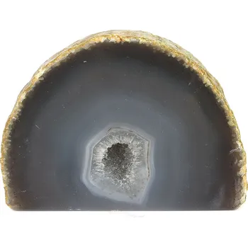 Přírodní kámen Geoda achát šedohnědá s dutinou 377g