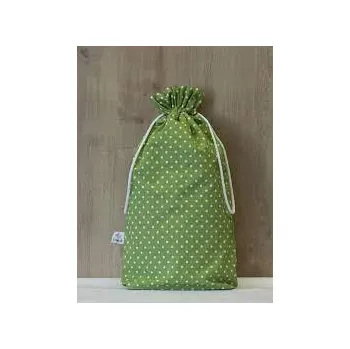 chlebník Pytlík zelený s puntíky velký