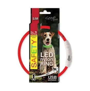 Obojek pro psa Obojek DOG FANTASY světelný USB 45cm a 65cm Barva: červená, Velikost: 45cm