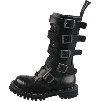 Pánská zimní obuv boty kožené pánské - 15 dírkové - STEADY´S - STE/15 - BUCKLE/5/Z - 37