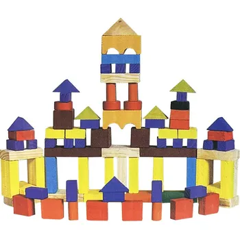 Dřevěná hračka Dřevěná sada barevných kostek