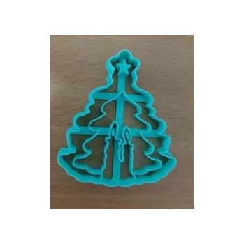 Vánoční dekorace Vykrajovátko - STROMEK SE SVÍČKOU