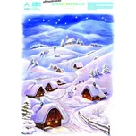 ARCH Okenní fólie vánoční vesnička 25 x 35 cm