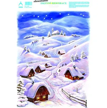 ARCH Okenní fólie vánoční vesnička 25 x 35 cm Okenní dekorace ARCH Okenní fólie vánoční vesnička 25 x 35 cm