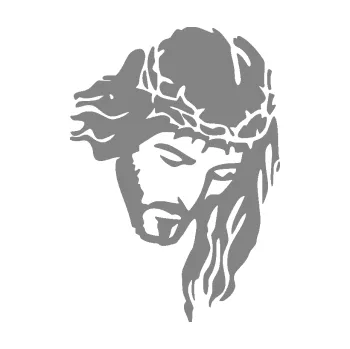 Samolepící dekorace SAMOLEPKA Ježíš 003 pravá (17 - šedá) NA AUTO, NÁLEPKA, FÓLIE, POLEP, TUNING, VLASTNÍ TEXT, TISK, AUTOSAMOLEPKY.cz, POLEPY, OBRÁZEK, LOGO, SAMOLEPKY