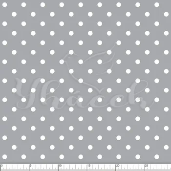 Zakázkový tisk, softshell, kočárkovina... Velký puntík na šedé Látky k tisku: Microfirba