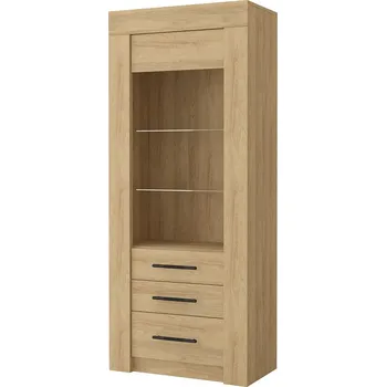 Obývací stěna Vitrína LINDOR dub hikora DOPRODEJ*