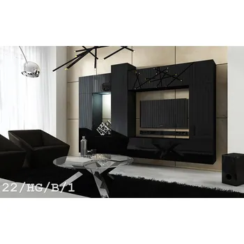 Obývací stěna Ral Obývací stěna LONDON 1, 273 cm - Černý lesk