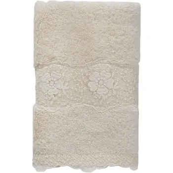 Ručník Ručník STELLA s krajkou 50x100cm - Krémová, Soft Cotton