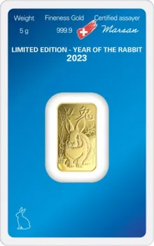Argor Heraeus Lunární rok králíka 2023 zlatý investiční slitek 5 g