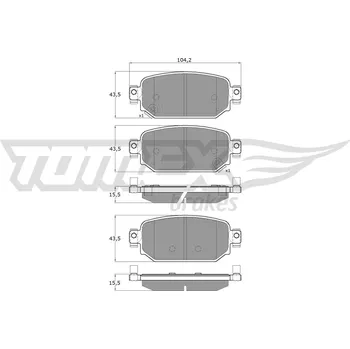 Brzdová destička Sada brzdových destiček, kotoučová brzda TOMEX Brakes TX 18-69