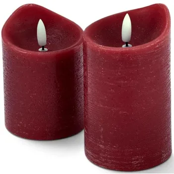 led svíčka Tchibo Svíčky z pravého vosku s LED 2 ks červené