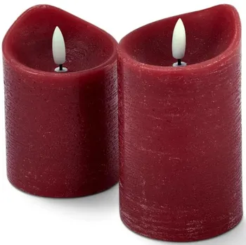 led svíčka Tchibo Svíčky z pravého vosku s LED 2 ks červené