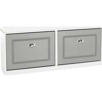 Komoda Botník, 2-řadový, bílá/šedá, SEBER TYP 4