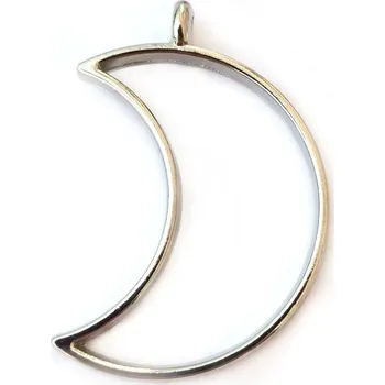 Rámečky na šperky z pryskyřice – stříbrná barva Druh: měsíc 2,5 x 3,2 cm