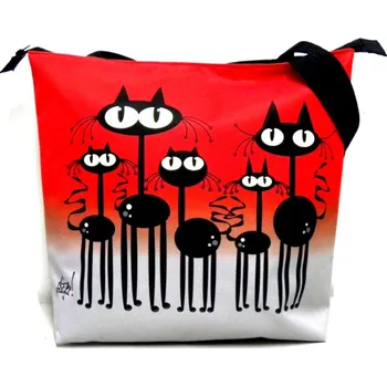 Kabelka Taška se zipem, vykulené kočky