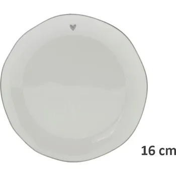 Talíř Bastion Collections Talířek CAKE little hreart in grey, 16 cm LI-CAKE-101-GR