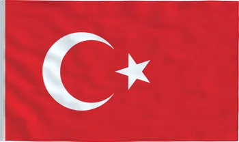Vlajka Vlajka z polyesteru s dvěma mosaznými průchodkami Turecko 90 x 150 cm
