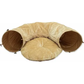 Magic cat Tunel plyš tvar U s polštářkem béžový 95x26cm