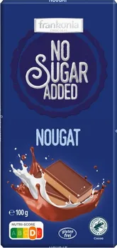 Čokoláda Frankonia No Sugar Added mléčná čokoláda s nugátovou náplní 30 % 100 g