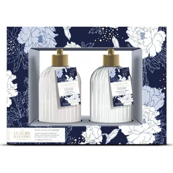 Kosmetická sada Grace Cole Pivoňka, Broskev & Malina, skleněný set péče o ruce PPR2365007